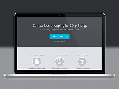 Quick Landing Page cta features get started hero landing monochrome open sans