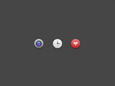 Roundcons 32 camera clock heart icon round