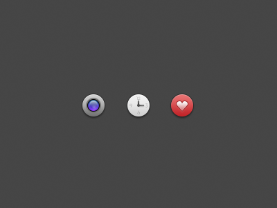Roundcons 32 camera clock heart icon round