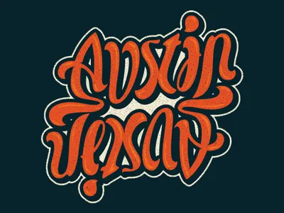 Austin, Texas Ambigram ambigram lettering script typography