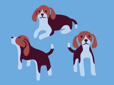 Beagle animal character design cute dog illustration vector