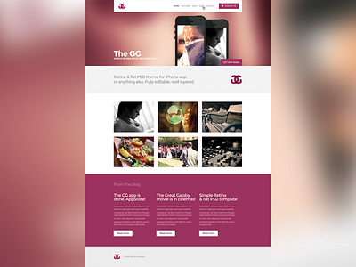 Something new app blog blur creativemarket flat iphone pink site template web webdesign wip