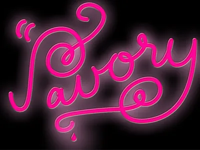 Savory design drip pink script tuesday bassen typography