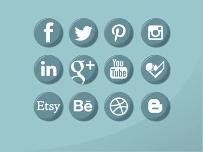 Social Media Logos Set behance blog branding circle dribbble etsy facebook foursqaure google plus icons linkedin simple youtube