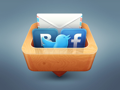 Mac OS X Socialpad icon app application facebook icon mac mail os x social twitter vkontakte wood