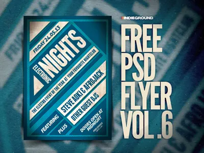 Freebie Flyer Vol. 6 alternative dance dubstep festival flyer free freebie geometric grunge indie minimal photoshop poster psd techno template trance