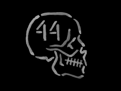 1944 - Stencil for Dan Kocka's Custom 1200 Sportster brush graphic illustration ink lettering logo numbers skull type