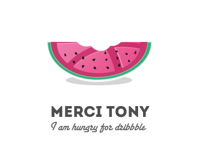 Hello Dribbblers! debut dribbble thanks watermelon