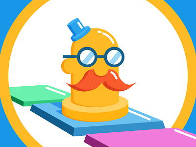 Board game animation concept animation blue board concept game hat man old styleframe top yellow