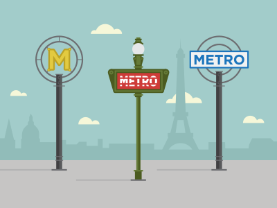 Paris Metro Signs illustration paris signs