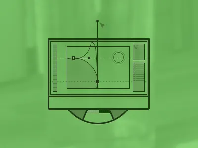 Daily routine bezier computer illustration portfolio screen shapemade vector