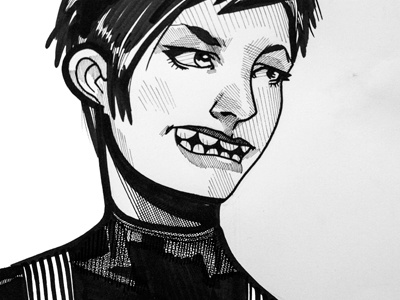 A Super A Day 113 - Black + White character design comic illustration portraits