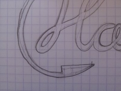 H Logo Sketch h handdrawn logo paper pencil rough sketch sketchbook wip