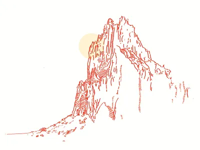 Shiprock! drawing illustration new mexico shiprock sketch wip