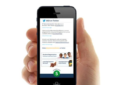 BSD Twitter Feed mobile rwd school website