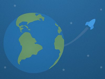 inSpace Jobs - Landing Page blue design globe jobs planet sky space spaceship stars web world