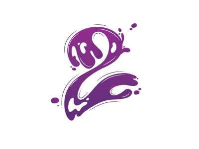 Liquid Two lettering liquid number two splash