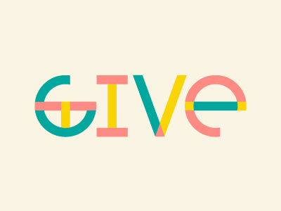 Give geometric lettering shapes type typography