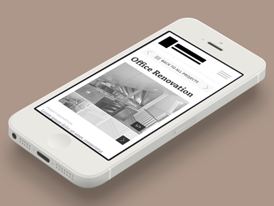 Single Project Page Wireframe angle gallery iphone mobile touch wireframe