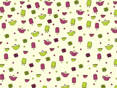 Kids Tutti Fruiti Tea Pattern dots labels packaging pattern popsicles tea