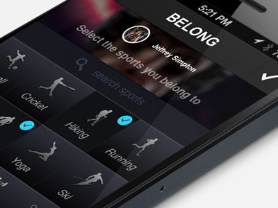 Select Sport app design ios design iphone app mikha photoshop social app sport app sports ui ux design