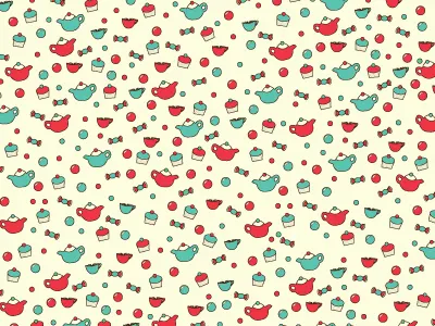 Kids Bubblegum Tea Pattern dots labels packaging pattern tea