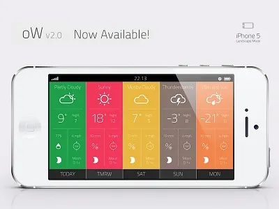 Weather App "Outside the window" Landscape Mode app apple appstore flat forecast itunes landscape ow ui weather