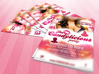 Candylicious Party flyer template candy club download flyer graphicriver party pink print psd sexy template