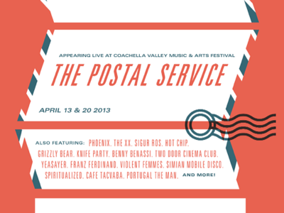 postal service @ coachella gig graphic design illustration music typography vector