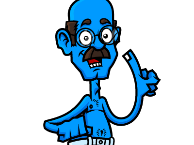 Paging Dr. Blumn arrested devleopment bald blue blue man cutoffs mustache tobias