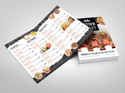 Half Fold Menu Mock-up 8.5x11 brochure business menu cocktail coffee cooking cover dessert dining dinner dishes drink drinks menu fast food fold food menu half menu menu design mock up mockup photoshop pizza restaurant restaurant menu salads steak