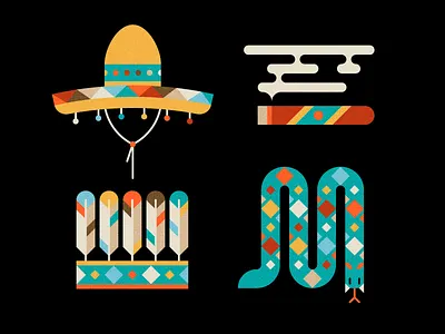 #4 cigar feather hat mexico native american snake sombrero