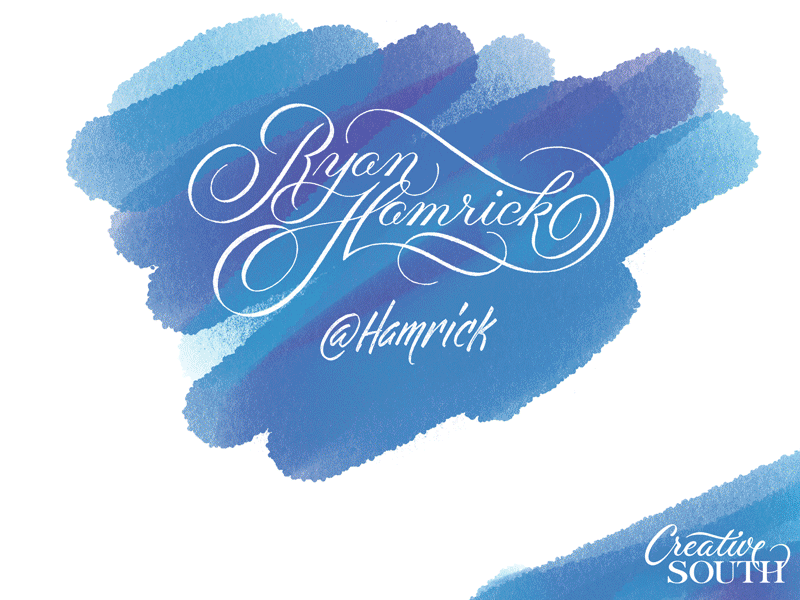 Creative South Slides branding creative south ink lettering logo logotype presentation script sketch slides speaking talk type typography