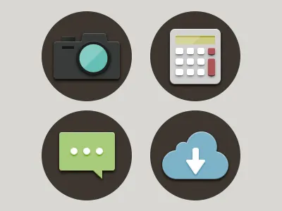 EasyIcons camera chat easy flat icon icons lens math upload