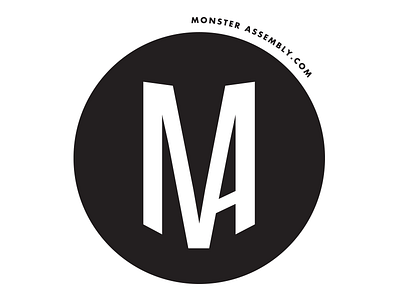 Monster Assembly Logo black and white branding bw flat futura logo