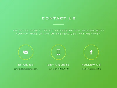 Coreyfox contact contact us flat ui icons interface minimal website