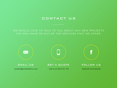 Coreyfox contact contact us flat ui icons interface minimal website