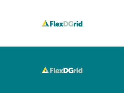 FlexDGrid logo font green grid identity logo swiss triangle yellow