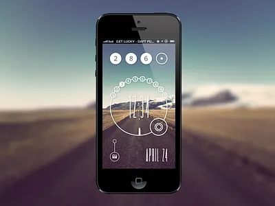 Lock Screen Concept concept flat lock lock screen metro phone retro
