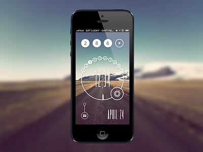 Lock Screen Concept concept flat lock lock screen metro phone retro