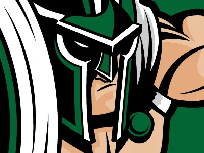 Spartan Mascot baseball basketball football green helmet hockey illustration mascot muscles shield sports vector