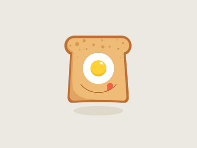 Egg In Bread bread egg flat food icon illustration