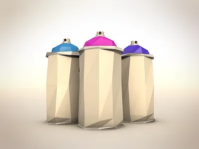 Low poly cans 3d c4d cans cinema 4d moek photoshop polygons postproduction