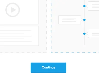 Factals app blue continue flat gray interface select ui web app