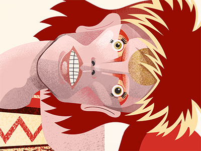 Ziggy Stardust's Face alan defibaugh david bowie digital illustrator photoshop