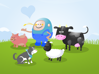 Farm alien farmer animals cute farm