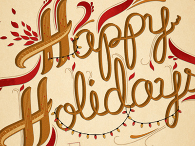 Holiday Card christmas hand done type hand drawn type holiday card illustration