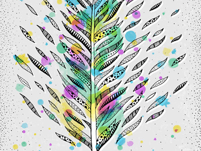 Feather Middle hand drawn illustration