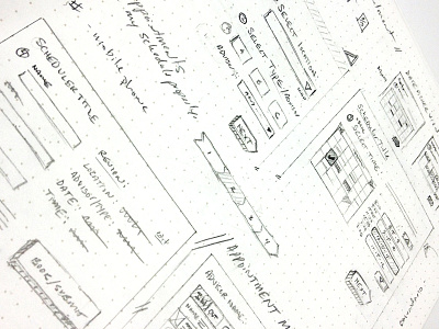 Scheduling UI Sketch grid pencil process sketch ui