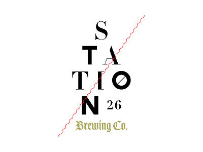 Station 26 beer black brewing gold kooky logo red type wavygravy